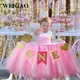 WEIGAO 1 Set Pink/Blue "ONE" Garland Butting Banner 1 Year Old Baby Birthday Party Decoration Baby
