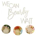 We Can Bear Wait Baby Shower Decorative Baby Bear Banner Hanging Gender Reveal Wooden Sign Hanging