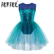 Kids Girls Sequins Ballet Dance Dress Stage Costumes Leotard Ballerina Tutu Dress for Stage