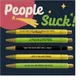 5Pcs Funny Pens with Paper Assorted Colors Retractable Ballpoint Pen Black Ink 1.0 Mm Medium Point