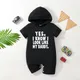 Baby Boys Casual "Yes I Know I Look Like My Daddy" Short Sleeve Hooded Romper Jumpsuit Clothes