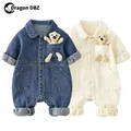 Denim Baby Romper Jumpsuit Overalls Cartoon Bear Korean Toddler Onesie Autumn Baby Boys Girls