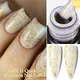 LILYCUTE 7ml Gold Foils SequinQuick Extension Gel Nail Polish Milky White Nude Self-leveling Finger