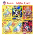 10000 Point Gx Vmax Pokemon Metal Card English Charizard Golden Limited Edition Kids Gift Game