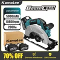 Kamolee 7 Inch 21V 6.0Ah 6000mAh Electric Circular Saw for Home DIY Compatible Makita 18V Battery