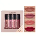 Shiny Lip Glaze Matte Mirror Lustrous Liquid Lipstick Smudge Proof Lip Gloss Set ( 4 Colors )