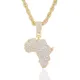 2021 Africa Map Pendant Necklace Women Men Silver Color/Gold Color Ethiopian Jewelry Wholesale