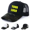 100% Acrylic Custom Logo Camo Baseball Caps DIY Print Logo Snapbacks Hats Adult Summer Camouflage