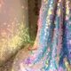 1.5x0.5m Illusory Color Pink Fish Scale Sequin Cloth Fabric Wedding Stage Clothing Background