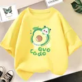 Lovely Avocado T Shirts for Girls Tops Summer Loose Cartoon Aesthetic Casual T Shirt Vintage Lemon