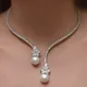 Stonefans Pearl Choker Collar Chain Y2k Accessories Rhinestone Elegant Jewelry Gift Choker Necklace