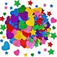 50-250pcs Colorful Glitter Foam Stickers Self Adhesive Stars Hearts Kid's Arts Craft Supplies