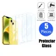 5Pcs Tempered Glass for iPhone 11 12 13 14 Pro XR XS Max Screen Protector for iPhone 12 Pro Max Mini