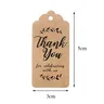 Etichette regalo in carta Kraft grazie per celebrare con noi etichette fatte a mano per la