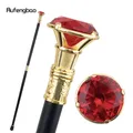 Red Diamond Type Golden Walking Cane Fashion Decorative Walking Stick Gentleman Elegant Cosplay Cane