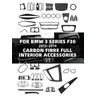 Carbon Fibre Full Interior Accessories Real Carbon Fibre Stickers For BMW 3 Series F30 F34 2013 2014