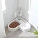 Pet Cat Feeder Bowl Dog Automatic Water Double Bowls Food Wall Corner Save Space Cats 500ml Bottle