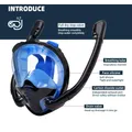 Snorkeling Mask 180°Panoramic View Silicone Dry Top Snorkeling Diving Swimming Goggles with 2
