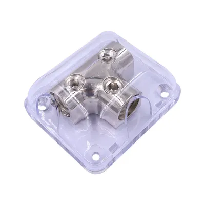 2 Way Power Distribution Block 0 Gauge in 0 Gauge Out Power Ground Distributor for Car Audio Splitter