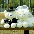 2pcs/pair 20/40cm Wedding Bear Couples Plush Toys Teddy Bear Doll Wedding Gift Bear Bride & Groom