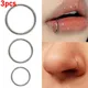 3pcs Body Piercing Titanium Steel Fake Septum Circle Clip Ring Lip Piercing Nose Ring Women Body