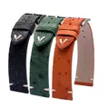 Vintage Ostrich Leather Watchband for Ro-lex Seiko Green Water Ghost Omega Seamaster 300 Watch Strap