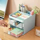 1pcs Desktop Storage Box Organizer With Drawer Pen Holder Plastic Desk Stationery Storage Rack