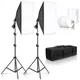 Softbox Lighting Kit Photography Studio Light 2x50x70cm Professional Continuous Light System with