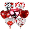 7pcs san valentino cuore palloncino 18 "Foil Love Balloons Happy Valentines Balloon I Love You