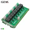 GEYA 8 Channel Interface Relay Module 12VACDC 24VACDC DIN Rail Panel Mount for Automation PLC Board