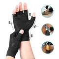 1 Pair Compression Gloves Hand Copper Arthritis Gloves Joint Pain Relief Half Finger Anti-slip