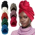 New Pre-Made Knotted Turban Hat Suede Head Wraps Elegant Pleated Beanies Headscarf For Women Turban