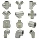 1/4 "3/8" 1/2 "3/4" 1 "1-1/4" 2 "BSP 304 Gomito in acciaio inossidabile 3 vie 4 vie Raccordi per tubi adattatori di testa filettati