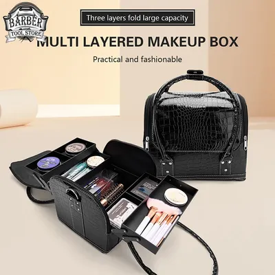 Professional Beauty Makeup Package Women'S Toiletries Case Multi-Layer Beauty Salon Aluminum