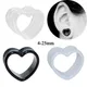 Acrylic Love Black White Heart Shaped Hollow Transparent Ear Gauge Piercing Clear Ear Tunnel Ear