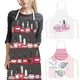 Nail Polish Print Aprons for Nail Salon Studio Women Pinafore Manicure Household Cleaning Clothing