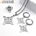 Stainless Steel Jewelry Set Witchcraft Witch Celtic Irish Knot Pendant Necklace Fashion Earring