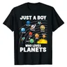 Solo un ragazzo che ama i pianeti sistema solare astrologia spazio t-shirt pianeti-Lover Nerd