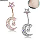 1Pcs Navel Button Ring Bar Crystal Moon Star Pendant Cute Sexy Body Piercing Bar Body Jewelry