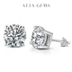 ATTAGEMS 2 Carat 8.0mm D Color Moissanite Stud Earrings For Women Top Quality Solid 10K White Gold