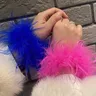 Thick Ostrich Feather cuffs for women Furry fur cuffs arm warmers feather cuffs Anklets Feather Slap