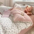 Romantic Tulip Pink Bedding Set Bed Flat Sheet Pillowcase Twin Full Queen Princess Style Bed Linen