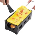 Non-Stick Raclette Grill Set Cheese Melter Pan with Spatula Foldable Wooden Handle Melted Cheese