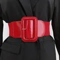 Plus Size Black Stretch Cummerbunds Female Wide Black Corset Belt Big Dress Red Waistband Designer