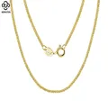 Rinntin 925 Sterling Silver 14K Gold Italian Chopin Chain Necklace for Women Fashion Handmade Basic