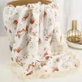 Muslin Baby Swaddle Blanket Cotton Tassel Receiving Blanket for Newborn Baby Items Bedding Swaddle