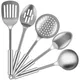 5Pcs Kitchen Cooking Utensils Set Stainless Steel Spoons Spatula with Ergonomic Handle Heavy-Duty