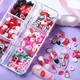 6 Grids Kawaii Mixed Red Lips Love Heart Nail Art DIY Cure Charms Soft Clay Slice Valentine Nails