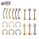 10pcs Earring Stud ASTM F136 Titanium Nose Circular Barbell Horseshoe Septum Rings Clip Lip Ear