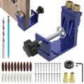 47Pcs Pocket Hole Jig Metal Pocket Screw Jig Drill Guide 15 Degree Angle Hole Drilling Positioner